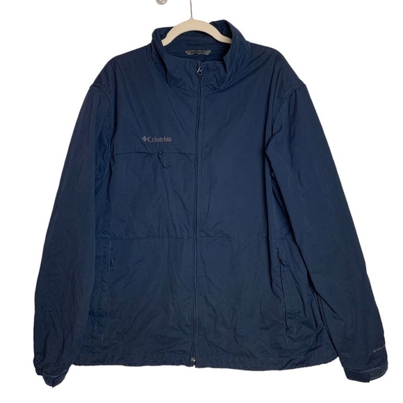 11. Columbia Men’s Omni Shield  Lightweight Front Zip Jacket Blue Sz XL Gorpcore - Picture 1 of 15